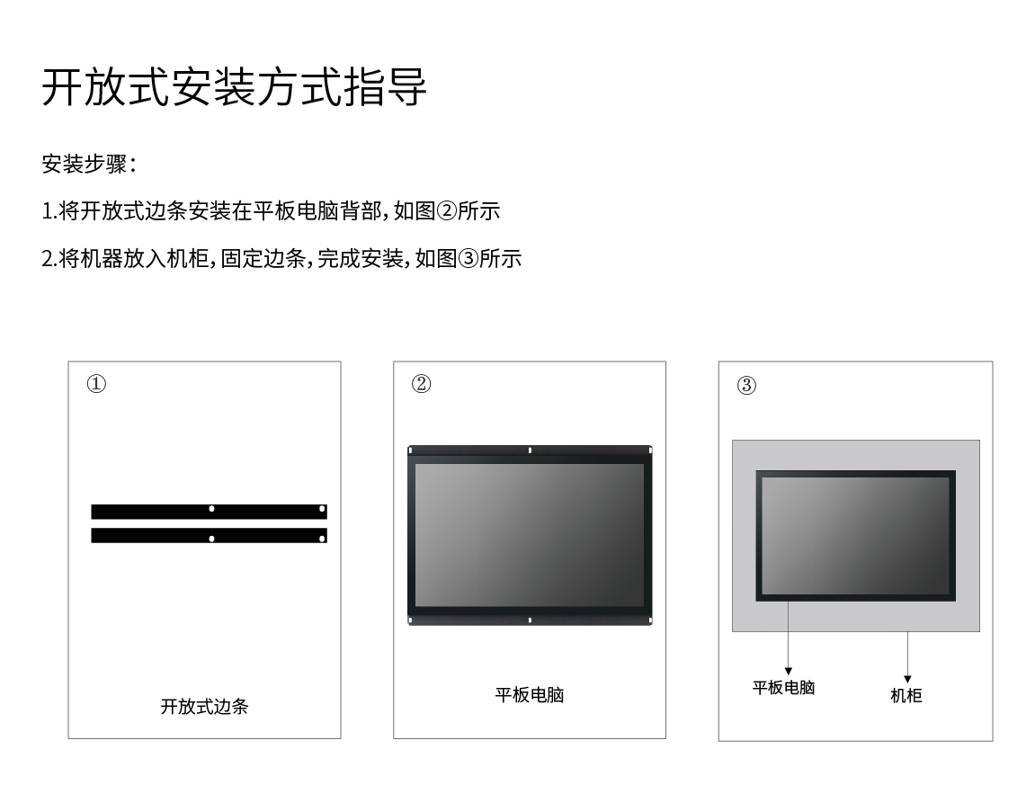 開放式安裝指導(dǎo),開放式工業(yè)平板一體機(jī),開放式顯示器